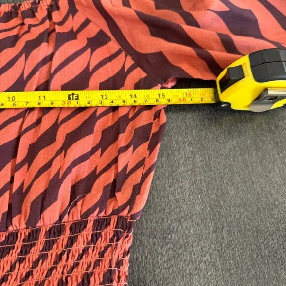 NWT Anthropologie Du Paradis Print Maxi Dress 3/4 Sleeves Smocked Waist, Size XS - Picture 6 of 7